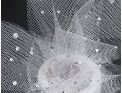 Фатин с пайетками, ширина 5,5 см, длина 1 м, вариант 12