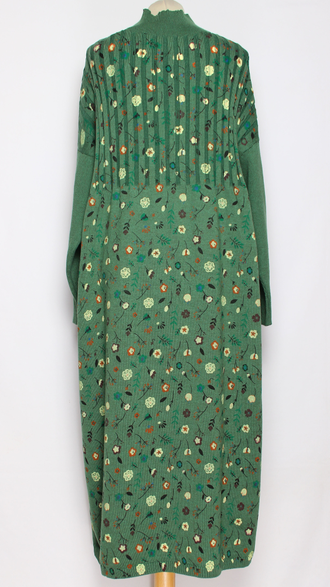 ПЛАТЬЕ БОХО хлопок "ПРОВАНС РУКАВ РЕЗИНКА" малахит р.52-56