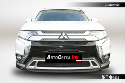 Premium защита радиатора для Mitsubishi Outlander (2018-2021) из 3-х частей