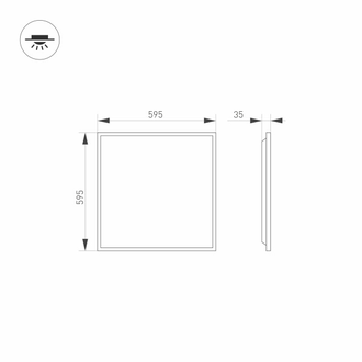 Светильник Arlight DL-TITAN-S600x600-40W  (WH, 120 deg, 230V)