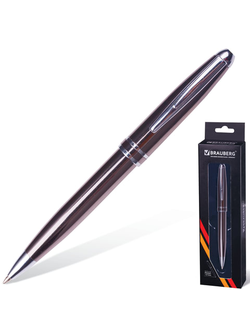 Ручка бизнес-класса шариковая BRAUBERG "Oceanic Grey", корпус серый, узел 1 мм, линия письма 0,7 мм, синяя, 141420