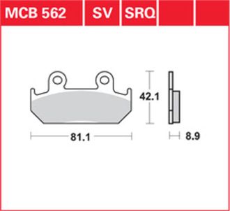 Тормозные колодки TRW MCB562 для Honda (Organic Allround)