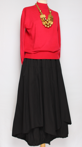 Юбка  "Широкая двойная" черная до р.52