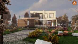 Дом из газобетона в современном стиле. Проект №87