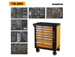Набор инструментов 239 предметов, "CHAMPION", в черной тележке TOLSEN TT85416
