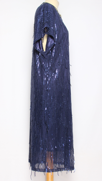 ПЛАТЬЕ НАРЯДНОЕ "ПАЙЕТКИ" синее р.54