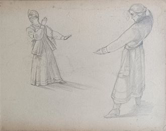 "Эскиз костюма" бумага карандаш 1910-е годы