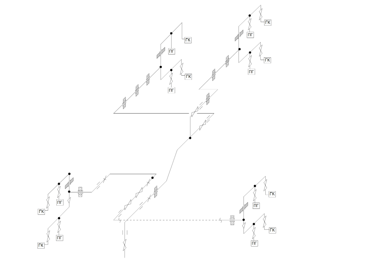 Изометрическая проекция схемы системы отопления. Isometric projection.