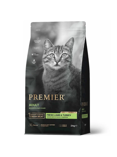 PREMIER (Премьер) сухой корм для кошек, Ягненок, индейка 2 кг