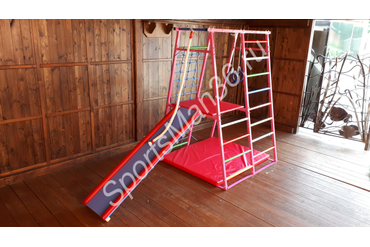 ДСК РАННЕГО РАЗВИТИЯ PLASTEP ТЕРЕМОК 170 С ПЛОЩАДКОЙ МЕТАЛЛ. Цвет: розовый, перекладины цветные.