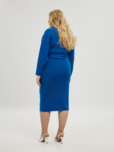 Трикотажная юбка миди бирюзового цвета