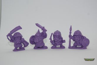 Гномы Чиби БФ фиолетовый  4 фигурки