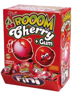 Карамель леденцовая с жеват. резинкой Fini "Вишня супер кислая" 5,2гр х 200шт