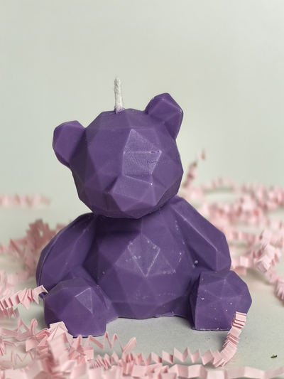 Свеча "Мишка геометрия" Фиолет
