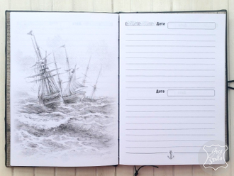 ежедневник ручной работы, подарок руководителю, ежедневник на заказ, подарок моряку, мужской блокнот