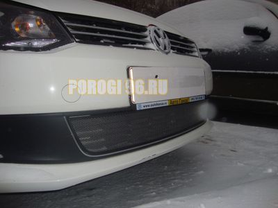 Защита радиатора Volkswagen Polo седан 2010-2014 black