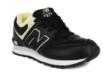 New Balance 574 Черные/мех (41-45) Арт: 049М