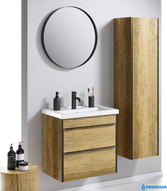 Зеркало Aqwella Круглое-60, цвет черный