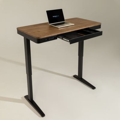 Умный стол 120×60 чёрный | массив дуба венге