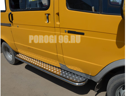 Пороги с накладным листом (пассажирская сторона) d42 для ГАЗель ГАЗ 27057