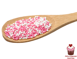 Сахарные шарики Бисер бело-розовый, 50гр