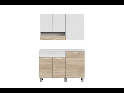 Кухонный гарнитур "КГ - 4(1200)" Белый / Дуб Сонома / Белый / Антарес  (SV)