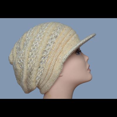 Вязаная кепка Vizio Италия 6163 песочного цвета