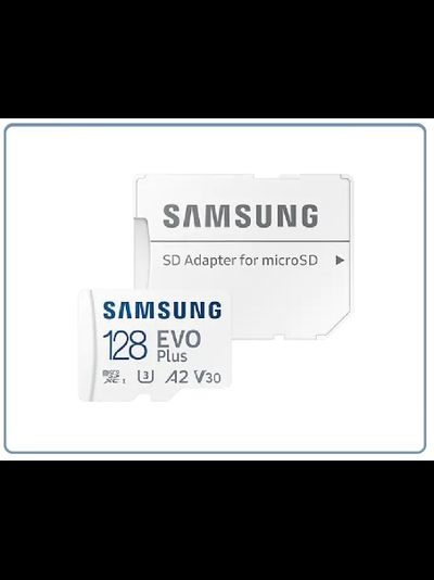 Карта памяти microSDXC UHS-I U3 Samsung EVO PLUS 128 ГБ, 130 МБ/с, Class 10, + переходник SD