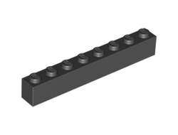 Brick 1 x 8, Black (3008 / 300826)