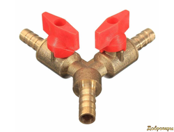 Тройник с переключателем латунь 8мм
