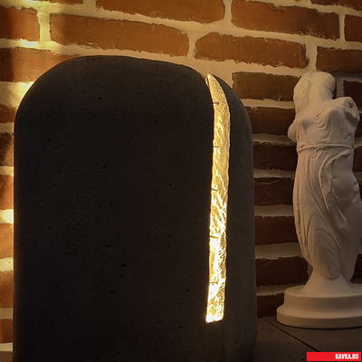 Бетонный светильник "Разлом", настольный