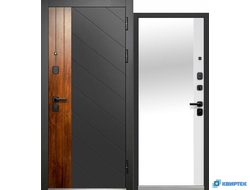 Дверь входная металлическая Luxor 2МДФ Диагональ Зеркало купить в Челябинске | КВИРТЕК