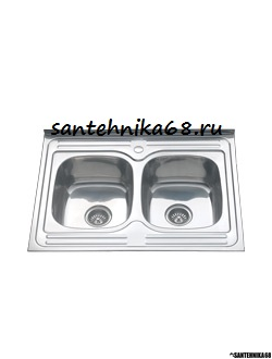 Мойка нержавеющая Мелана 60х80 (0,6) 2-х чаша выпуск 3 1/2