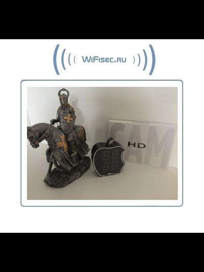 IP видеоняня WiFi (Часы настольные, яблоко)  с аккумулятором с DVR, HD (CamVIP)