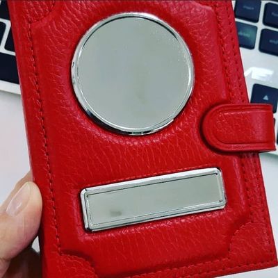 Обложка 2в1 С КНОПКОЙ. ФЛОТЕР. Цвет: КРАСНЫЙ. Прошивка: КРАСНАЯ. Автодокументы + паспорт