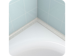 Акриловый плинтус бордюр для ванной BNV ГЛ24 12х24 серый левый монтаж в углу