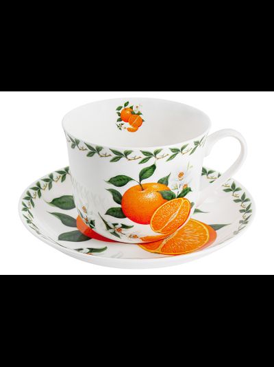 Чашка с блюдцем Апельсин  480 мл