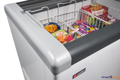 Ларь морозильный GELLAR FG 350 C прямое стекло (серый)