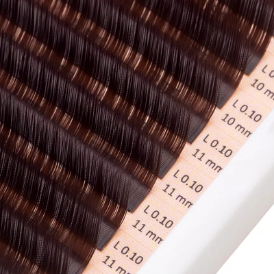 Ресницы коричневые BARBARA «ТЁМНЫЙ ШОКОЛАД» - Одна длина (16 линий)