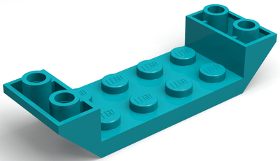Slope, Inverted 45 6 x 2 Double with 2 x 4 Cutout, Dark Turquoise (22889 6466784)