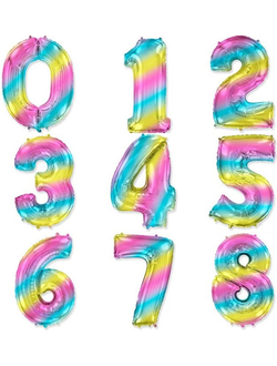 Цифра Фольгированная Радужная 102 см.