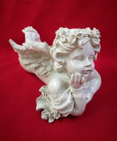 Ангел с белыми розами 31*22см   0,9кг   полистоун Россия  1953/012774*