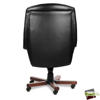 Кресло для руководителя Zurich A кожа черная+к/з/т.орех