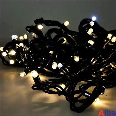 Гирлянда-нить 10 м, 220В, ТЕПЛЫЙ БЕЛЫЙ, IP 65 резина, с мерцанием