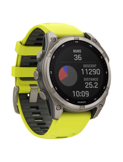 Часы Garmin Fenix 8 —47mm Solar Sapphire Titanium Amp Yellow / Graphite
