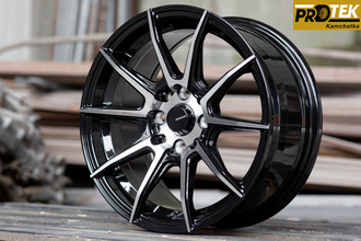 Комплект дисков R15 7,0J ET+40 4*100/4*114,3 Shogun S10 Черный глянец с полированными лучами (S152)