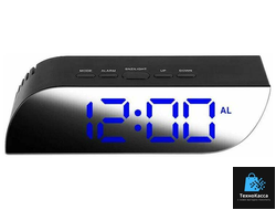 Часы электронные настольные NA-018 /будильник, термометр, зеркальный светодиодный дисплей