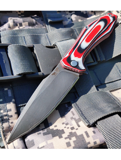 Складной нож Грач сталь ЛАМИНАТ Васильева, рукоять G10, цвет швейцарка