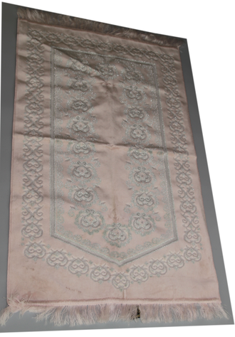 Молитвенный коврик для намаза белый с текстурным рисунком