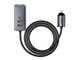 Автомобильное зарядное устройство BASEUS Share Together, USB + разветвитель 3*USB+USB-C, 5A, серый